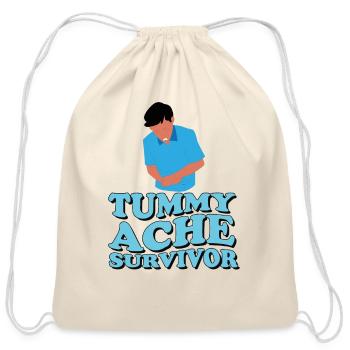 Tummy Ache Survivor Stomachache IBS - Cotton Drawstring Bag - natural - Front