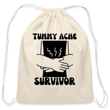 tummy ache survivor - Cotton Drawstring Bag - natural - Front