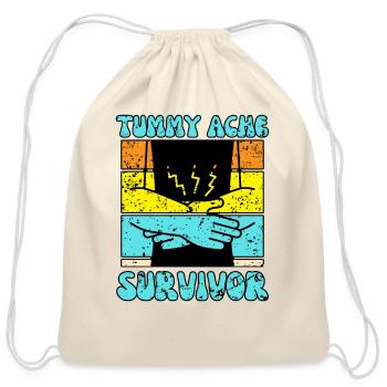 tummy ache survivor - Cotton Drawstring Bag - natural - Front