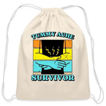 Tummy Ache Survivor - Cotton Drawstring Bag - natural - Front