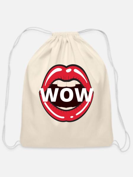 wow free - Cotton Drawstring Bag - natural