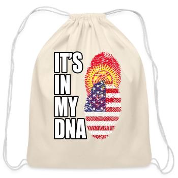 Kyrgyzstani And American Mix Heritage DNA Flag - Cotton Drawstring Bag - natural - Front
