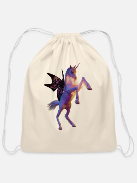 Monarch butterfly - Cotton Drawstring Bag - natural