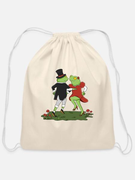 Let’s Dance Together - Cotton Drawstring Bag - natural