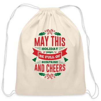 May This Holiday Season Full Of Surprise - Cotton Drawstring Bag - natural - Front