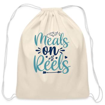Meals On Reels Fishing - Cotton Drawstring Bag - natural - Front