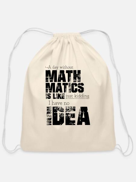 Mathematics - Cotton Drawstring Bag - natural