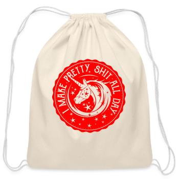 Unicorn Red - Cotton Drawstring Bag - natural - Front