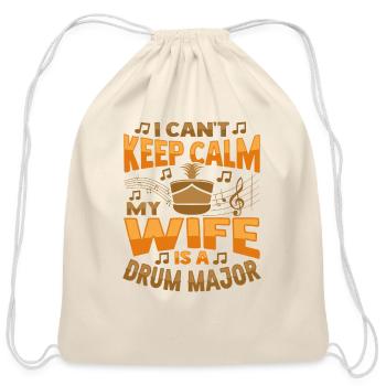 My Wife is a Drum Major Design for a Drum Major - Cotton Drawstring Bag - natural - Front