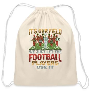 Marching Band Football Design for a Drum Major - Cotton Drawstring Bag - natural - Front