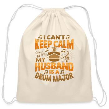 My Husband is a Drum Major Design for a Drum Major - Cotton Drawstring Bag - natural - Front