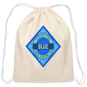 SCREEN TIME BLUE - Cotton Drawstring Bag - natural - Front