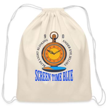 SCREEN TIME BLUE - Cotton Drawstring Bag - natural - Front