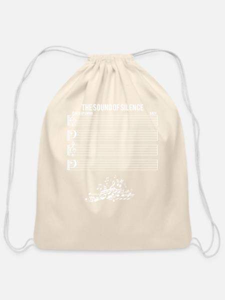 The Sound Of Silence - Cotton Drawstring Bag - natural