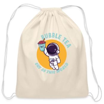 Bubble Tea Junkie, Bubble Tea Lover - Cotton Drawstring Bag - natural - Front