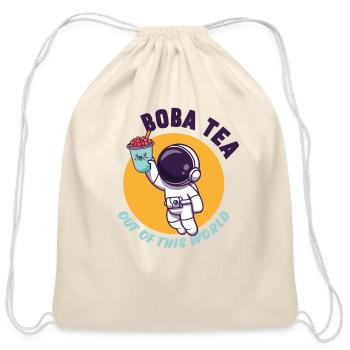 Bubble Tea Junkie, Bubble Tea Lover - Cotton Drawstring Bag - natural - Front