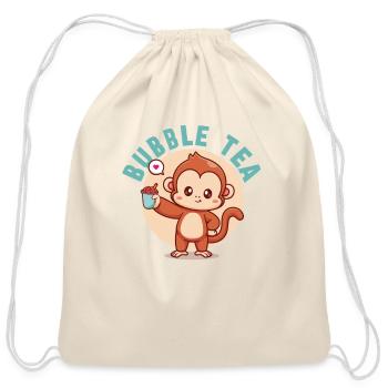 Bubble Tea Junkie, Bubble Tea Lover - Cotton Drawstring Bag - natural - Front