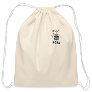 Bubble Tea Junkie, Bubble Tea Lover - Cotton Drawstring Bag - natural - Front