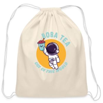 Bubble Tea Junkie, Bubble Tea Lover - Cotton Drawstring Bag - natural - Front