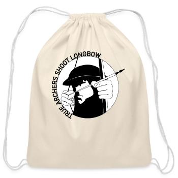 True Archers Shoot Longbow in Black green - Cotton Drawstring Bag - natural - Front
