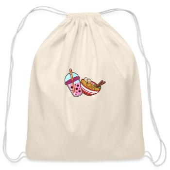 Bubble Tea And Rahmen - Cotton Drawstring Bag - natural - Front