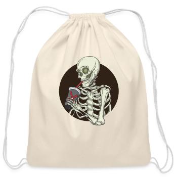 Sceleton Bubble Tea - Cotton Drawstring Bag - natural - Front