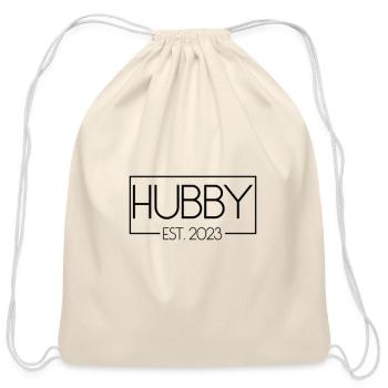 Hubby Est 2023 Matching Couple Newlywed Marriedma - Cotton Drawstring Bag - natural - Front