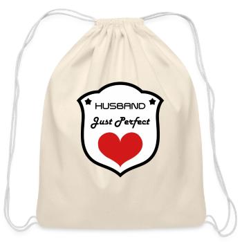 Husband just perfect - Cotton Drawstring Bag - natural - Front