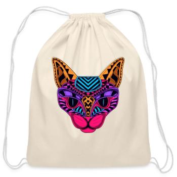 An ancient Egyptian cat - Cotton Drawstring Bag - natural - Front