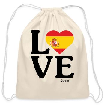 Love Spain - Cotton Drawstring Bag - natural - Front
