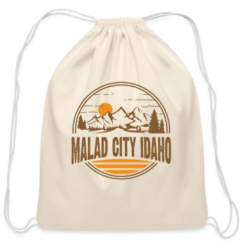 Malad City Idaho Mountain Hiking Print - Cotton Drawstring Bag - natural - Front