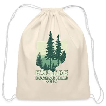 Explore Hocking Hills State Park - Cotton Drawstring Bag - natural - Front