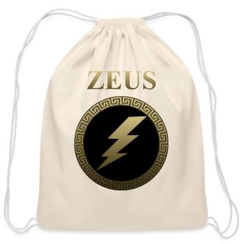 Zeus Ancient Greek God Thunderbolt - Cotton Drawstring Bag - natural - Front