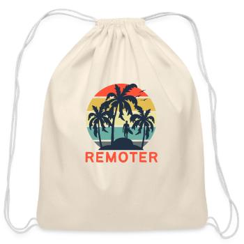Digital nomad = Remoter - Cotton Drawstring Bag - natural - Front