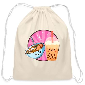 Ramen And Bubble Tea Bubble Tea Bubble Tea - Cotton Drawstring Bag - natural - Front