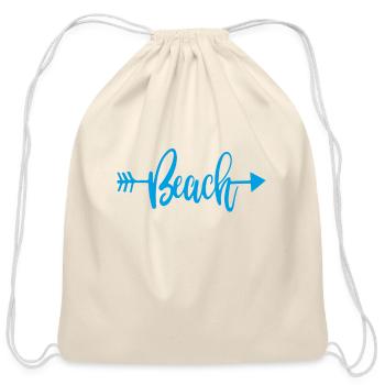Beach - Cotton Drawstring Bag - natural - Front