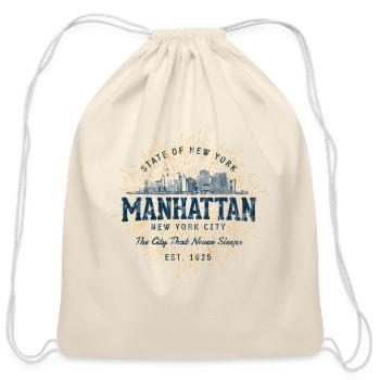 Style tan - Cotton Drawstring Bag - natural - Front