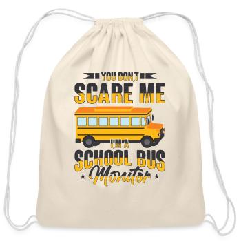 School Bus Monitor Bus Aide Attendant Student - Cotton Drawstring Bag - natural - Front