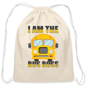 School Bus Monitor Bus Aide Attendant Student - Cotton Drawstring Bag - natural - Front