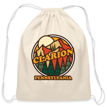 Clarion Pennsylvania Moain Hiking Print - Cotton Drawstring Bag - natural - Front
