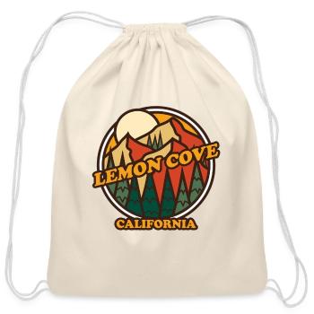 Lemon Cove California Mountain Hiking Print - Cotton Drawstring Bag - natural - Front