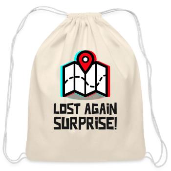 Lost again surprise - Cotton Drawstring Bag - natural - Front