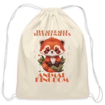 Red panda - Cotton Drawstring Bag - natural - Front