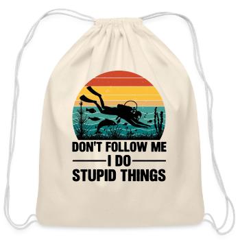 Scuba diving t-shirt - Cotton Drawstring Bag - natural - Front