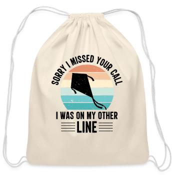 Fly A Kite Hobby Wind Kiteboard Funny Kite Flying - Cotton Drawstring Bag - natural - Front