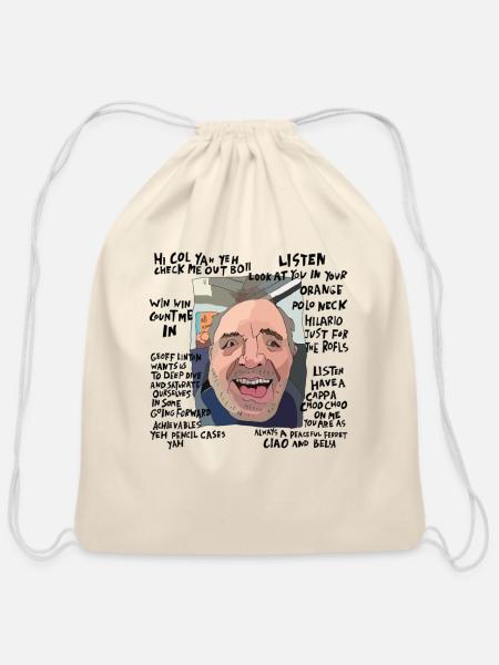 Train Guuuy Yah Bob Mortimer - Cotton Drawstring Bag - natural