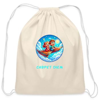 Carpet Diem - Cotton Drawstring Bag - natural - Front