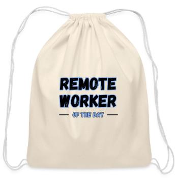 Remote worker of the day - Cotton Drawstring Bag - natural - Front