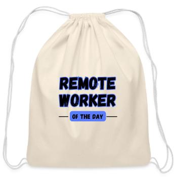 Remote worker of the day - Cotton Drawstring Bag - natural - Front