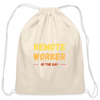 Remote worker of the day - Cotton Drawstring Bag - natural - Front